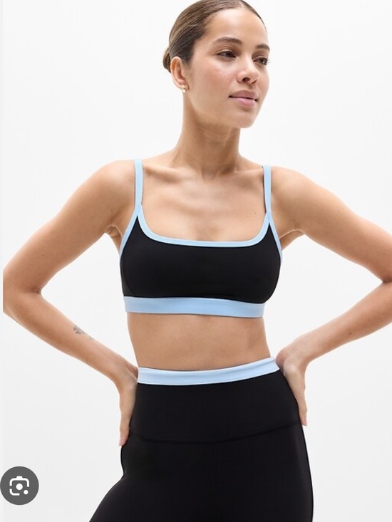 Athleta Other - NWT Athleta Square Neck Sports Bra - **Black w/Mist Blue** - Size L